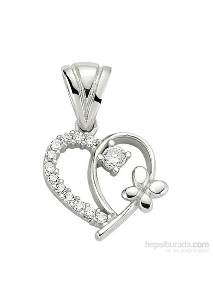 Bayan Lili Gümüş Kalp Kolye