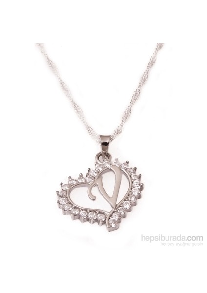 Olivin Accesories V Harfi Gümüş Kolye 432370