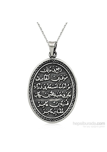 Gümüş Kıtmir Duası Oval Kolye 432521