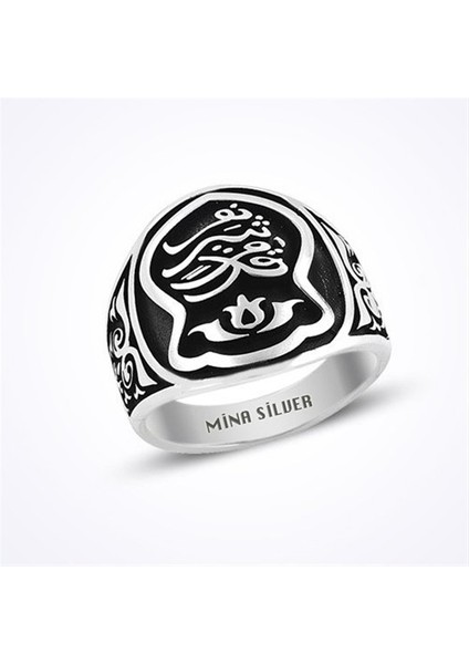 Nali Şerif Siyah Taşsız Gümüş Erkek Yüzük