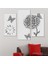 - Butterfly Vector Tablo Saat - 81X60cm - Çerçeve Hediye 1