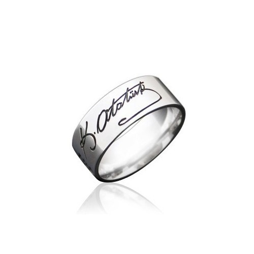 ASHYL Atatürk silüeti ve imzası Gümüş yüzük, alyans Küpe