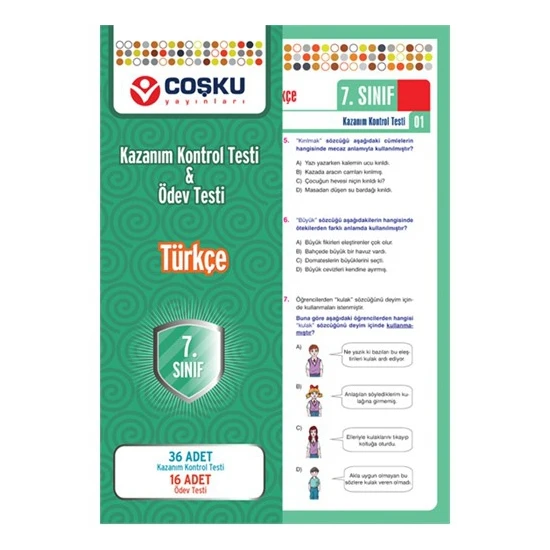 Coşku Yayınları 7.Sınıf Türkçe Yaprak Testleri