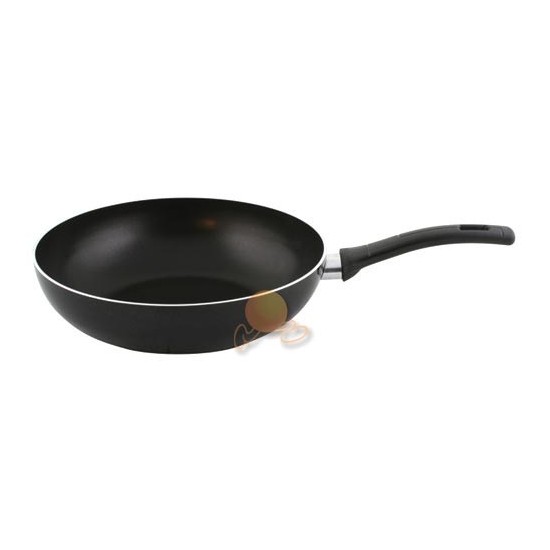 Mehtap 24 Cm Wok Tava Teflon Kaplama Siyah Renk Ergonomik Sap ve Dayanıklı Dış Boya
