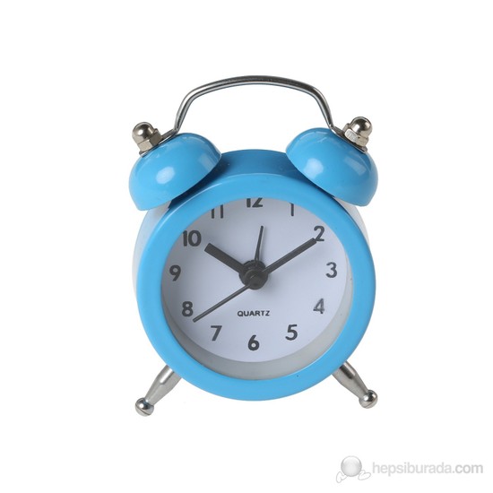 Alarmlı Mavi Mini Masa Saati