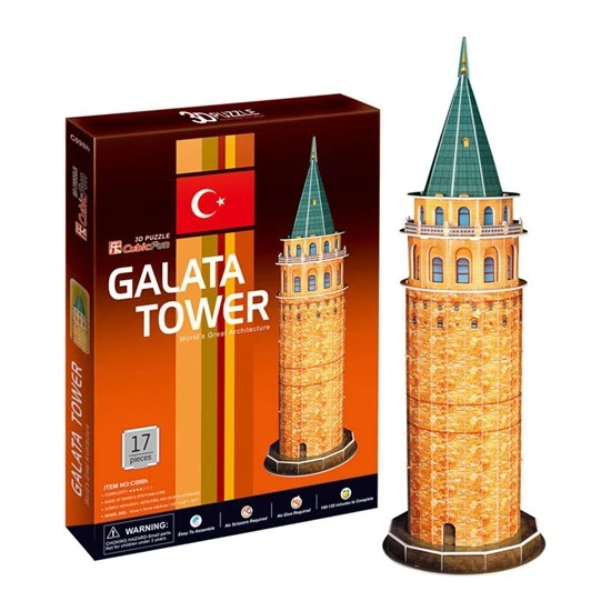 Cubic Fun 3D Puzzle 17 Parça Galata Kulesi 14x14x42,5 C098h