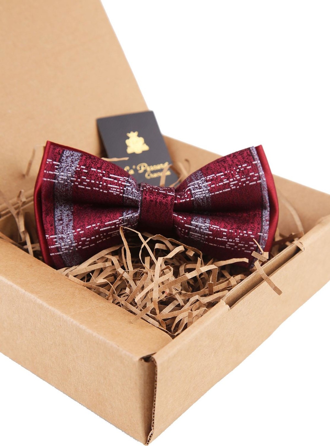 Kravatkolik Bordo Ekose Desen Papyon P1592