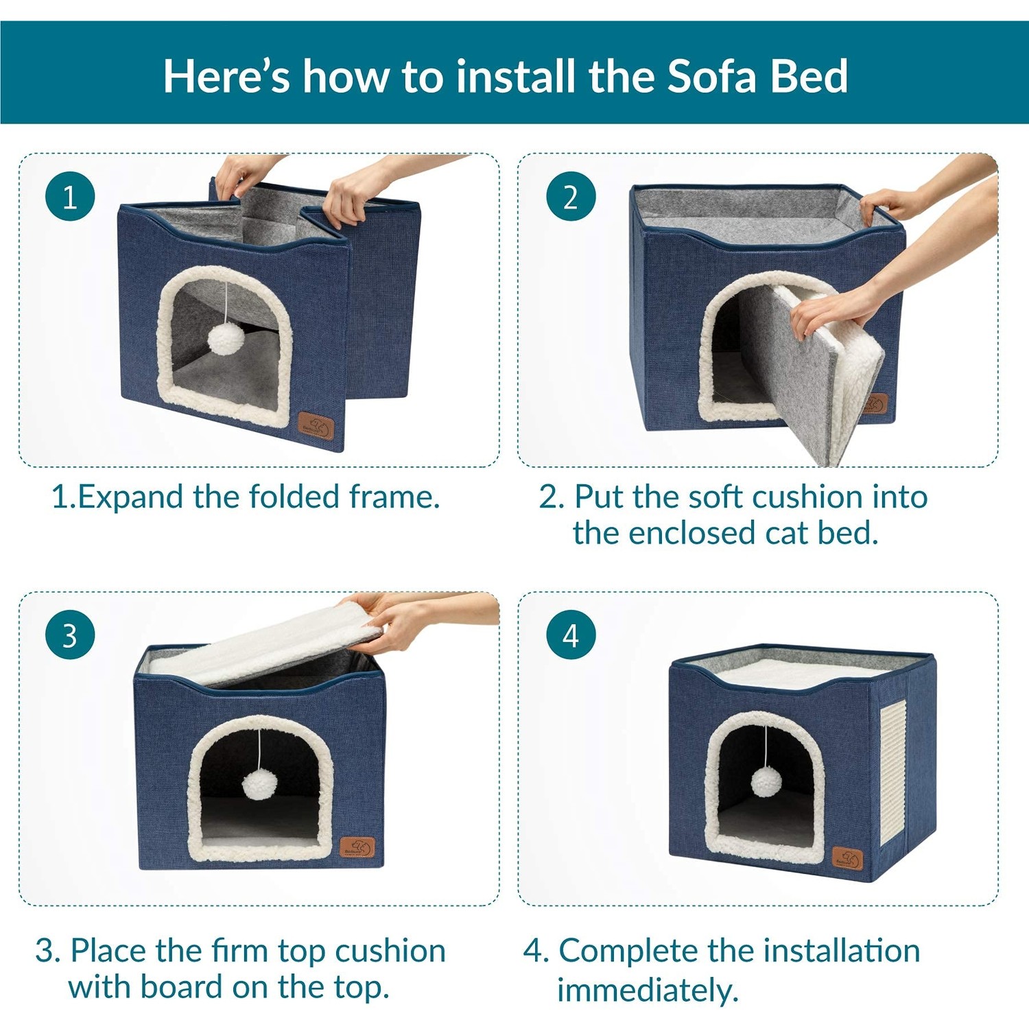 Bedsure Comfy Pet Katlanır Kedi Yatağı Evi (Yurt Dışından) Fiyatı