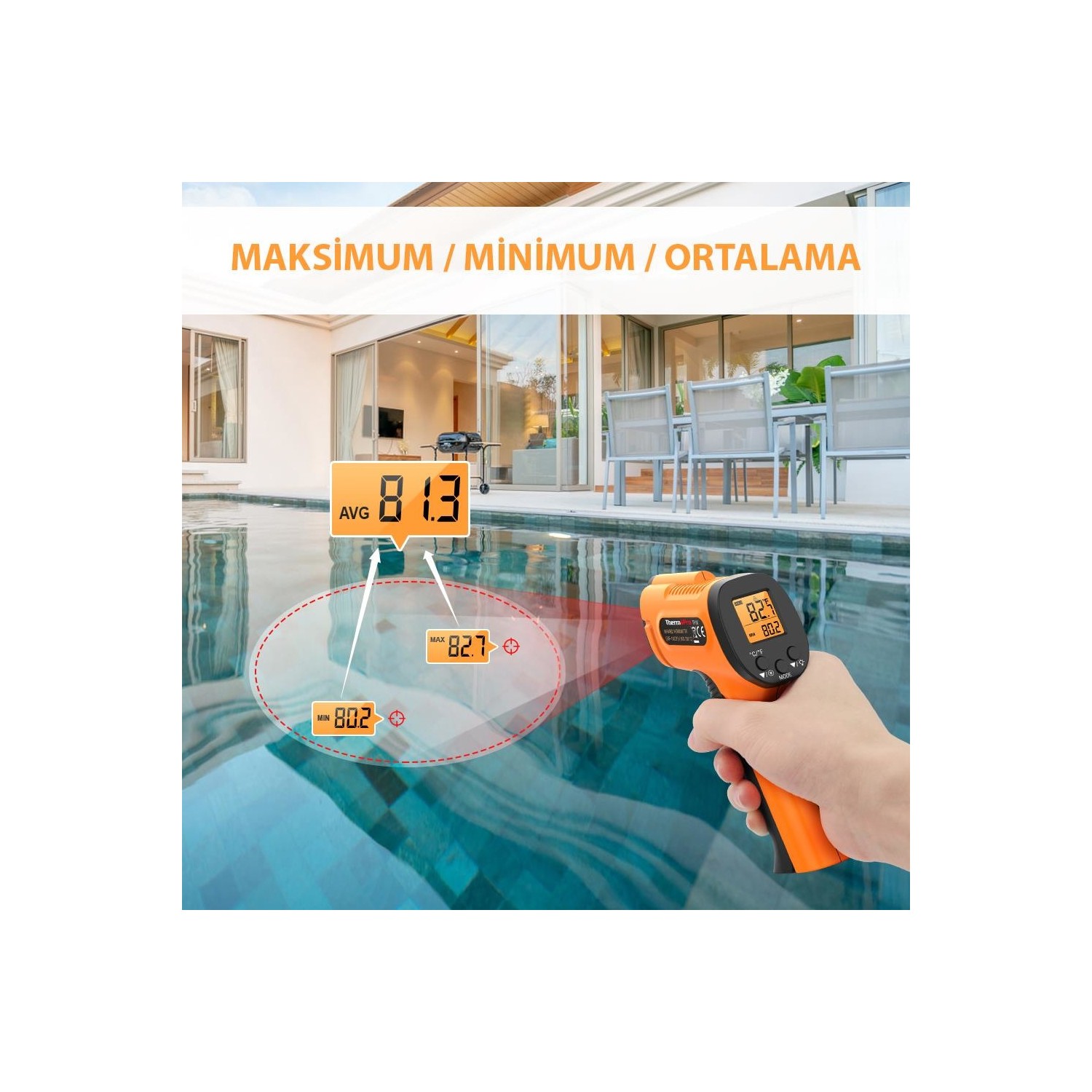 Thermopro TP30 Endüstriyel Kızılötesi KatıSıvı Sıcaklık Fiyatı