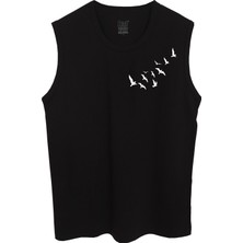 Raf Coll Erkek Düşük Kollu Siyah Ön Dijital Baskılı T-Shirt