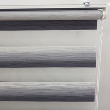Stil Perde Gri - Ekru Geçişli Zebra Perde