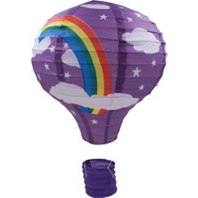 Buffer Dekoratif Renkli Kağıt Dilek Feneri Balonu Renkli Uçan Balon