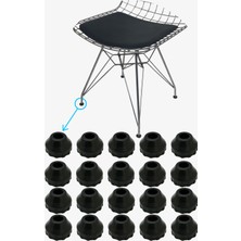 Adem Koç Plastik Tel Sandalye Masa Sehpa Ayak Pabucu Siyah (20 Adet)