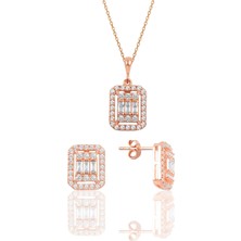 Söğütlü Silver Gümüş Baget Taşlı Ikili Set