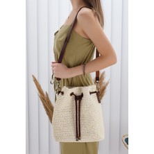 Artı-Artı Dünya Şehirleri Serisi 004 Açık Bej Kadın Datça Özel Koleksiyon El Örgü Çanta