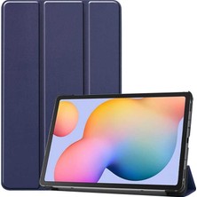 Canpay Samsung Galaxy T500 Uyumlu Kılıf (Tab A7 10.4" Inç) Ön-Arka Smart Case Katlanır Stand Lacivert