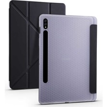 Canpay Samsung Galaxy T870 Uyumlu Kılıf Tab S7 Candy-Pen Serisi Stand ve Kalem Bölmeli Siyah