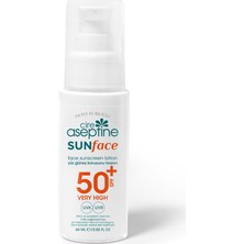 Cire Aseptine Sunface SPF50+ Yüksek Koruma Uva+Uvb Yüz Güneş Koruyucu Losyon 60 ml ( 2 Adet )