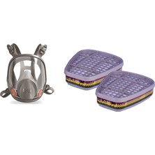 3m 6800 Tam Yüz Maskesi Ortaboy + 3m 6059 Abek1 Organik,inorganik,asit,amonyak Gazı ve Buhar Filtre