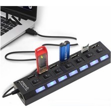 Temiz Pazar 7 Port Anahtarlı Adaptörlü USB Çoklayıcı