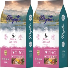 Mystic Az Tahıl Yavru Kedi Maması Tavuklu 1,5 kg x 2  ( 3 kg Özel Peketleme )