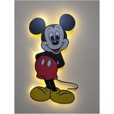 Wood 14 Dizayn Ahşap Mickey Gece Lambası