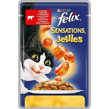 Felix Sensation Sığır Etli Domatesli Jel Pouch Kedi 12X100 gr