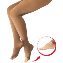 Dore Burnu Açılabilen Abdest Külotlu Çorap | Ten