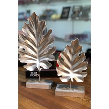 Aysal Store 2'li Çınar Yaprak Altın Biblo Dekorasyon