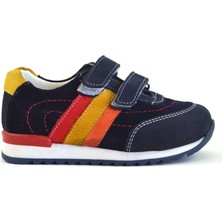 Bayrak Deri Lacivert Cırtlı Erkek Bebek Spor Ayakkabı