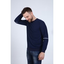 Neslice Erkek Lacivert Bisiklet Yaka Sweatshirt