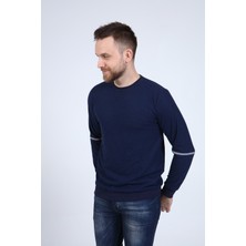 Neslice Erkek Lacivert Bisiklet Yaka Sweatshirt