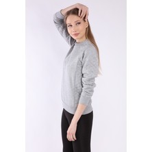 Neslice Kadın Grimelanj Kollar Kapitone Detaylı Sweatshirt