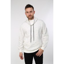 Neslice Erkek Inject Ecru File Detaylı Balıkçı Yaka Sweatshirt