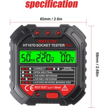 Mayilon Soket Test Cihazı Voltaj Ekranı 6 Çeşit Gösterge (Yurt Dışından)