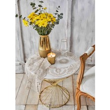 Karaca Home Dolores Bej 15 Parça Nakışlı Salon Takımı