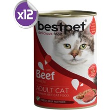 Bestpet Sığır Etli Parça ve Jöleli Yetişkin Kedi Konservesi 12 x 400 gr