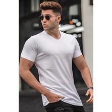 Madmext Beyaz Tişört 5281