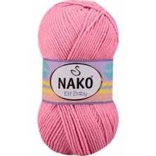 Nako Elit Baby El Örgü Ipi 100 gr | Pembe 6837