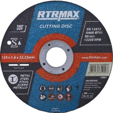 Badem10 Rtrmax Inox Metal Kesici Taş Disk 125X1.6X22.23 mm 1 Adet