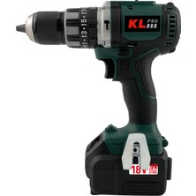 KL Pro  18VOLT/5.0AH Li-Ion Çift Akülü Kömürsüz Profesyonel Darbeli Matkap KLDM18BH-50