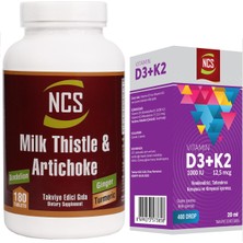 Milk Thistle Artichoke Zerdeçal 180 Tablet+Vitamin D3 K2 20 ml
