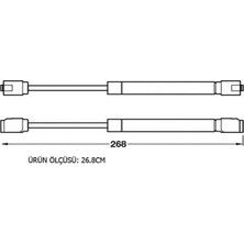 Samet Gazlı Piston 100 Newton Beyaz