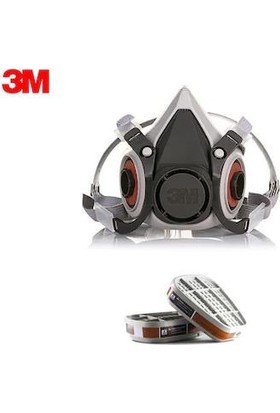 3m Yarım Yüz Maskesi 6200 Modeli + 3m 6057 Abe Asit Gaz / Buhar Filtresi