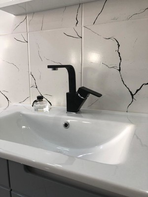 Ar Lunetta Lavabo Bataryası Mat Siyah Kuğu Borulu 103588108