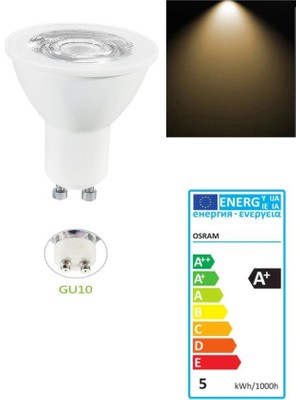 Osram LED Value 5W50W LED Spot Ampul Sarı 3000K - GU10 Duy 12 Adet