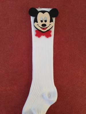 Sockrates Beyaz Mickey Mouse Keçeli Çorap