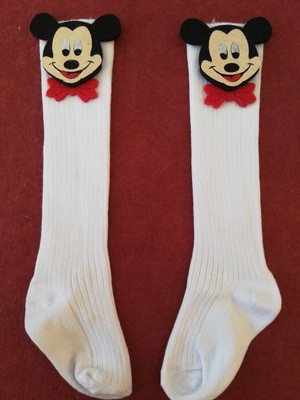 Sockrates Beyaz Mickey Mouse Keçeli Çorap