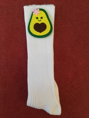 Sockrates Beyaz Avokado Keçeli Çorap