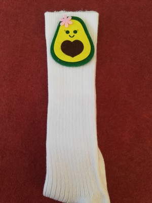 Sockrates Beyaz Avokado Keçeli Çorap